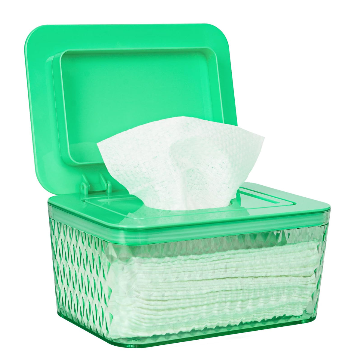Whiidoom wipes dispenser with clear front shows remaining wipes for easy refills.