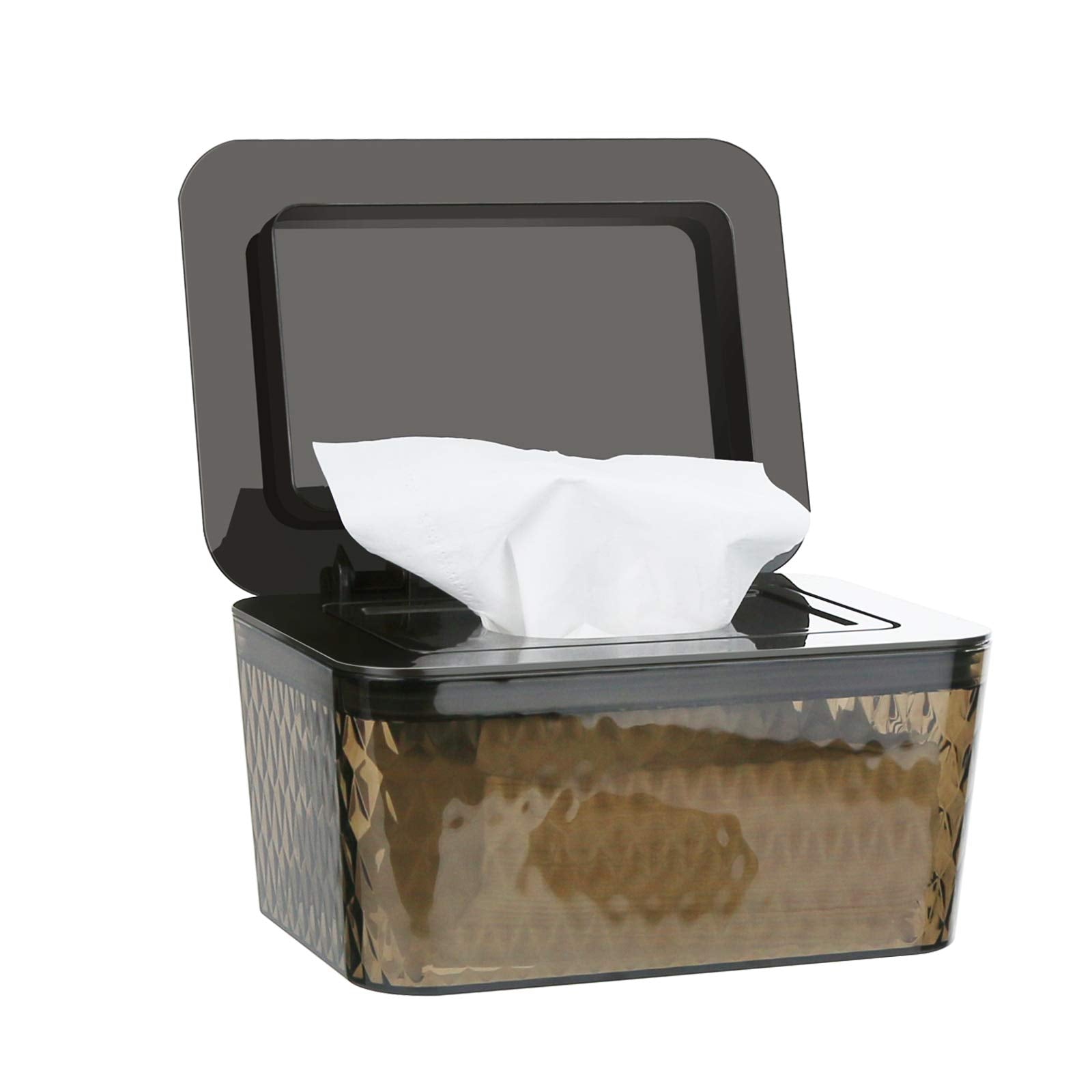 Whiidoom wipes dispenser with clear window displays remaining wipes for easy refills.