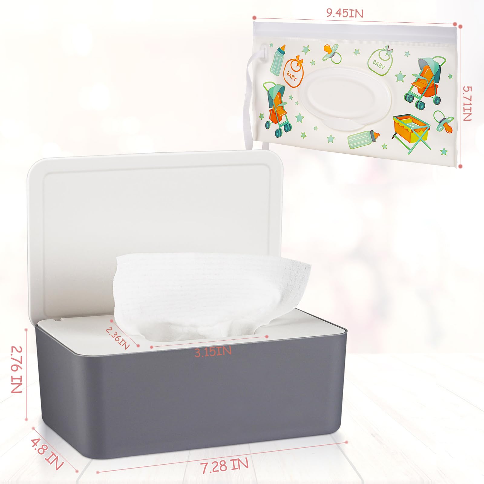 Whiidoom wipes dispenser closed cover prevents moisture loss for longer-lasting wipes