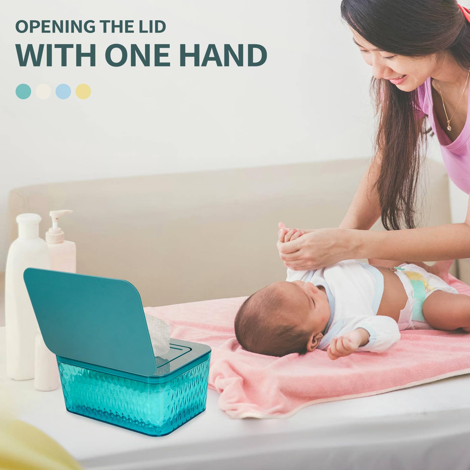 Whiidoom wipes dispenser large capacity holds at least 80 wipes for fewer refills.