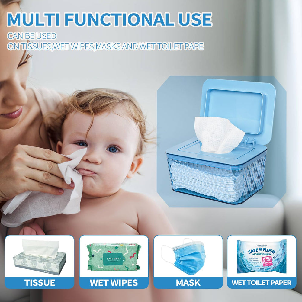 Whiidoom wipes dispenser multi-use fits diapers, masks, and cosmetics.