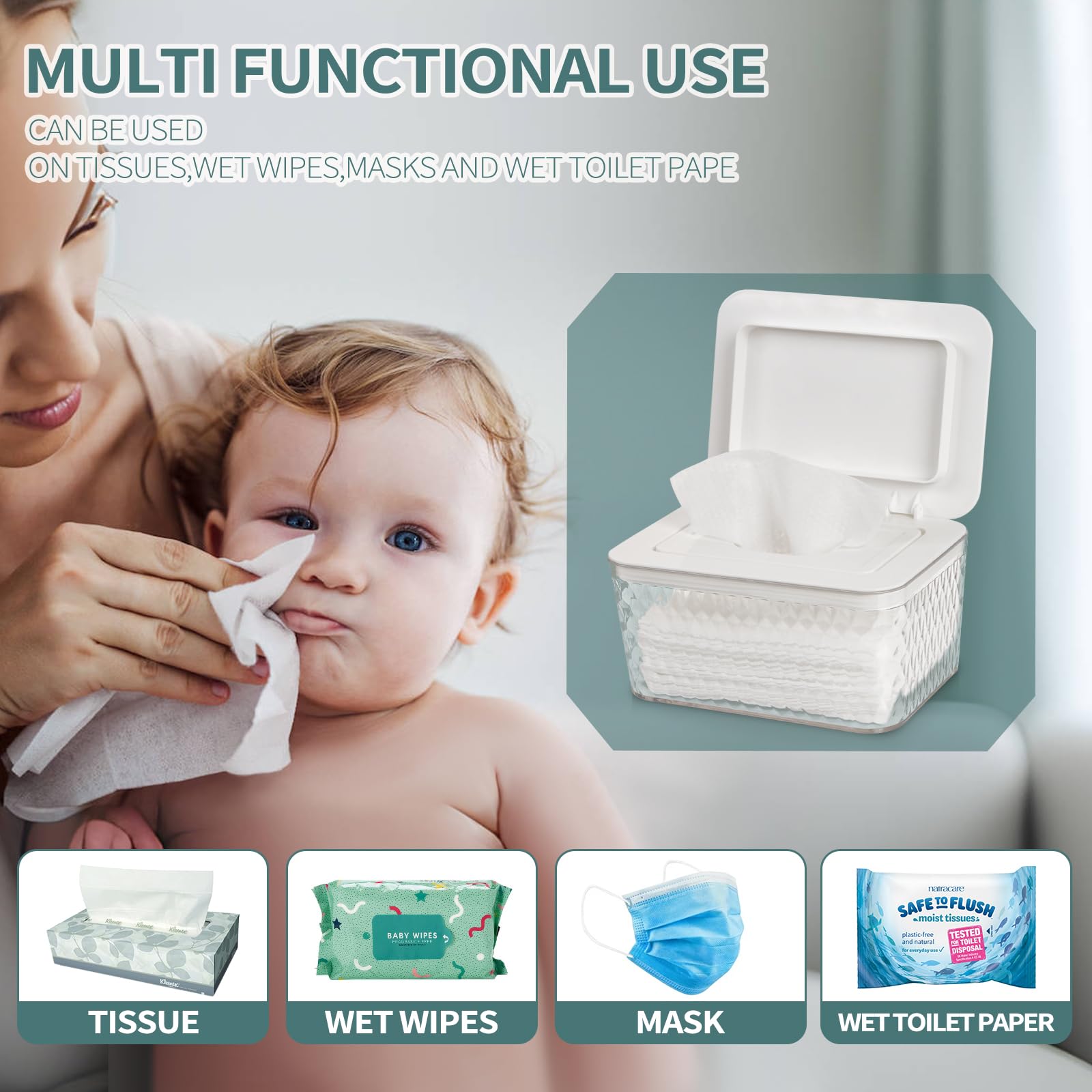 Whiidoom wipes dispenser multiroom use suitable for living room, bathroom, kitchen and more.