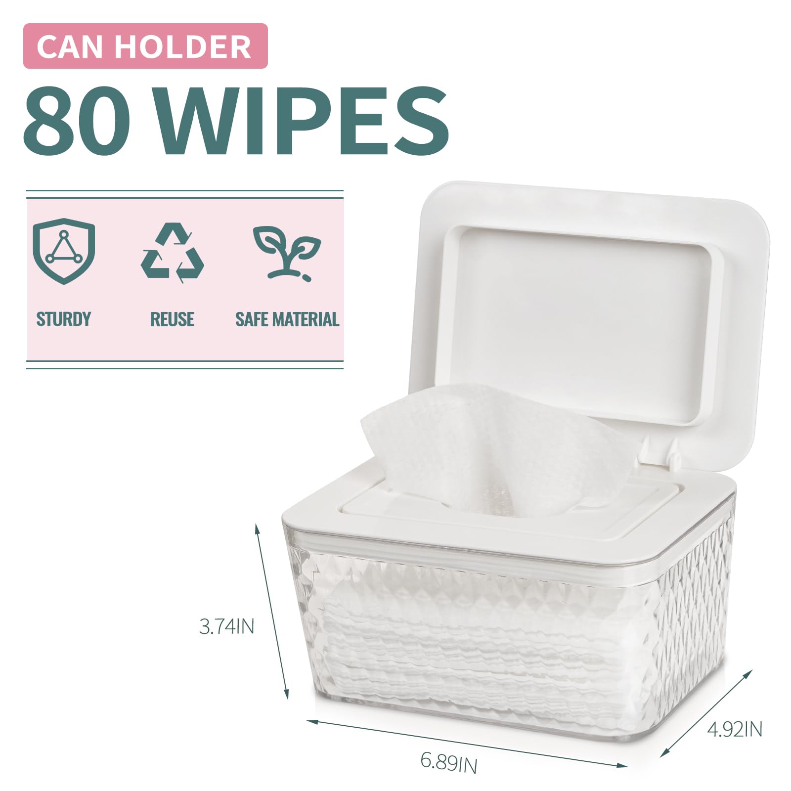Whiidoom wipes dispenser demonstrates one-handed use for quick access while holding a baby.