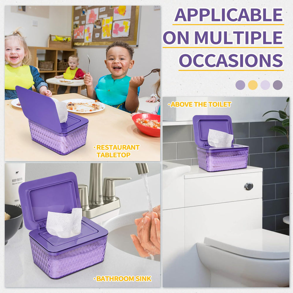 Whiidoom wipes dispenser purple design adds stylish organization to any room.