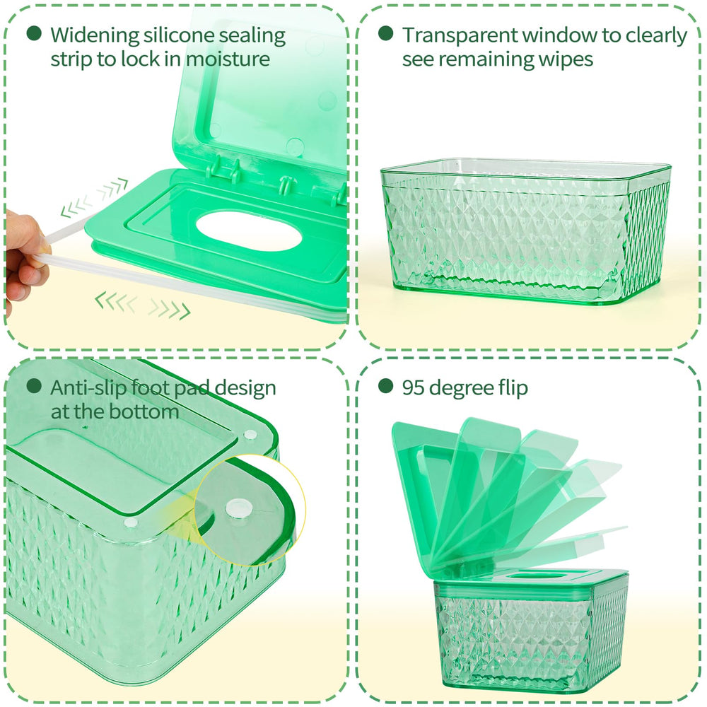 Whiidoom wipes dispenser seal lid keeps wipes moist and ready.