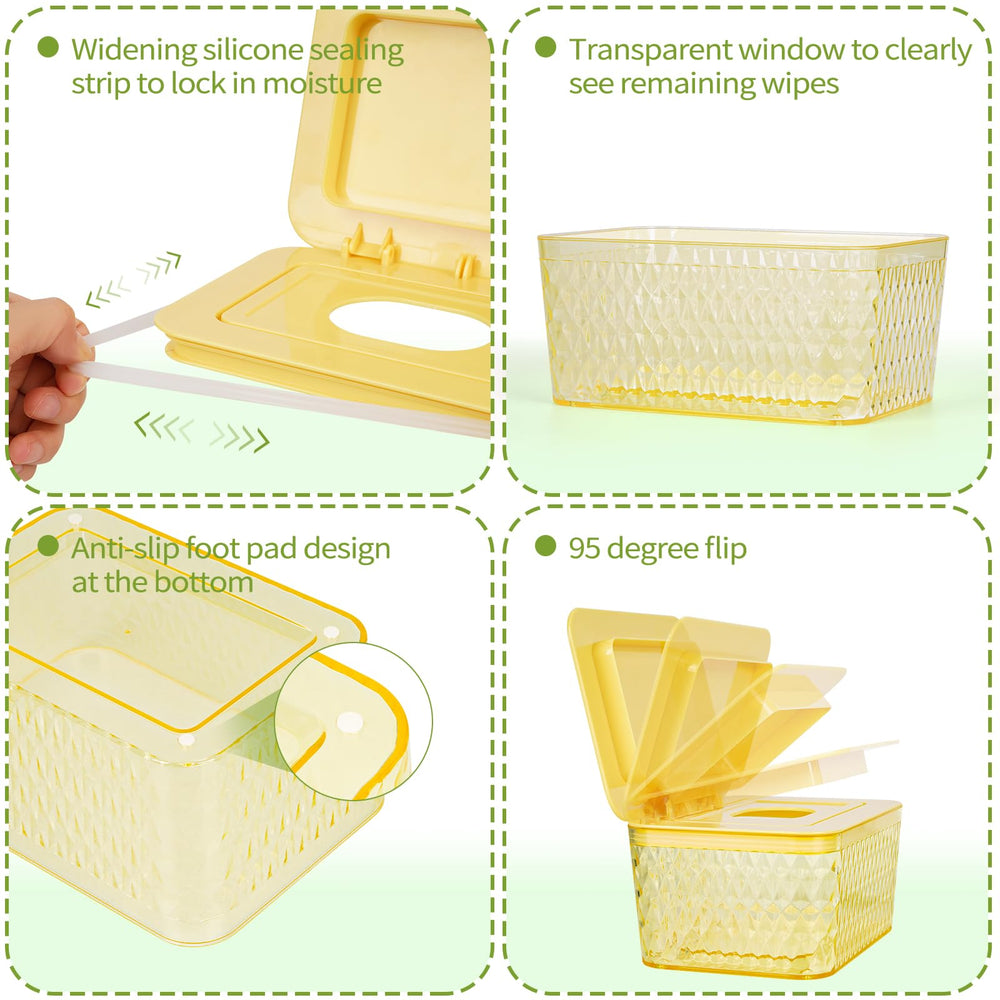 Whiidoom Wipes Dispenser sealed lid keeps wipes moist and fresh between uses.