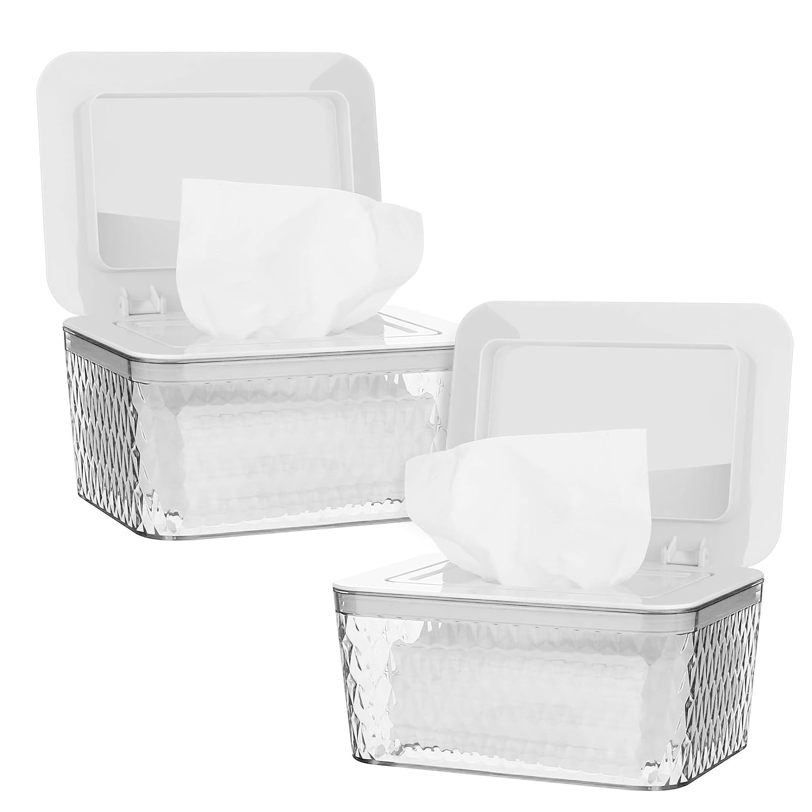 Whiidoom wipes dispenser transparent front view highlights easy refill visibility for parents.