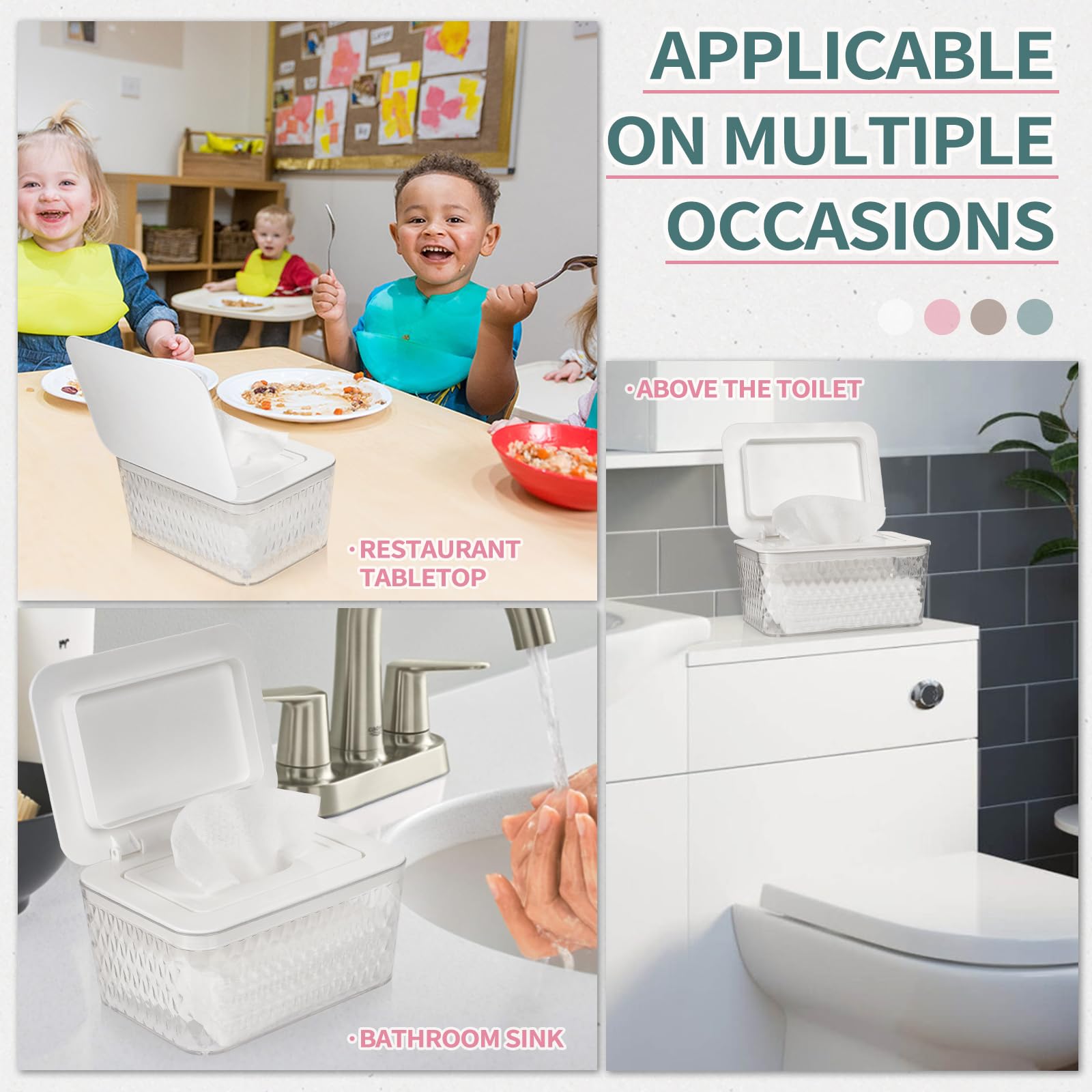 Whiidoom wipes dispenser white 2-pack packaging shows versatile diaper wipe storage.