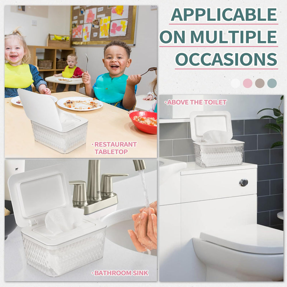Whiidoom wipes dispenser white 2-pack packaging shows versatile diaper wipe storage.