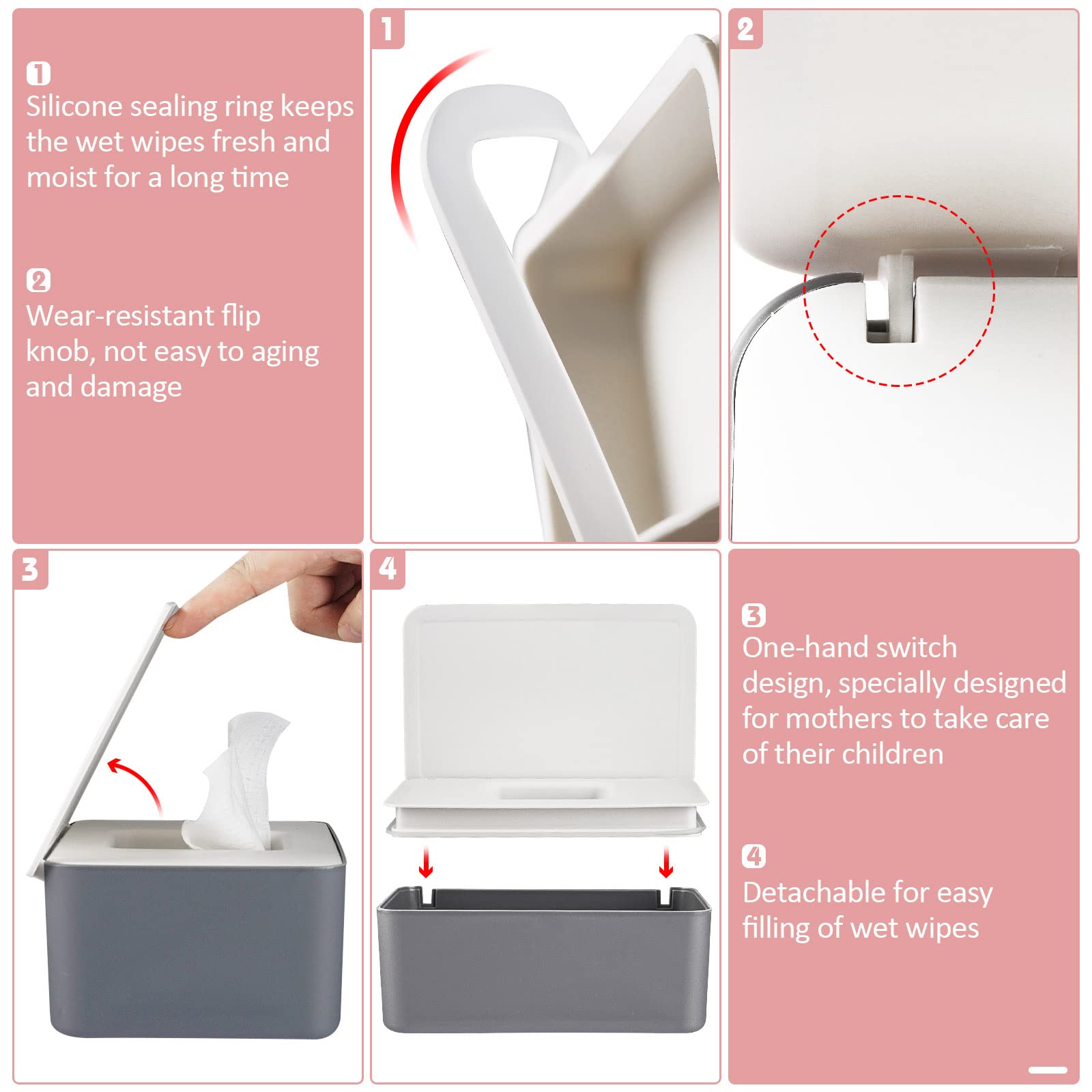 Whiidoom wipes tissue case gray front keeps baby essentials organized and accessible