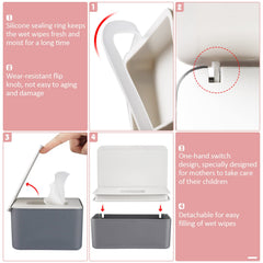 Whiidoom wipes tissue case gray front keeps baby essentials organized and accessible