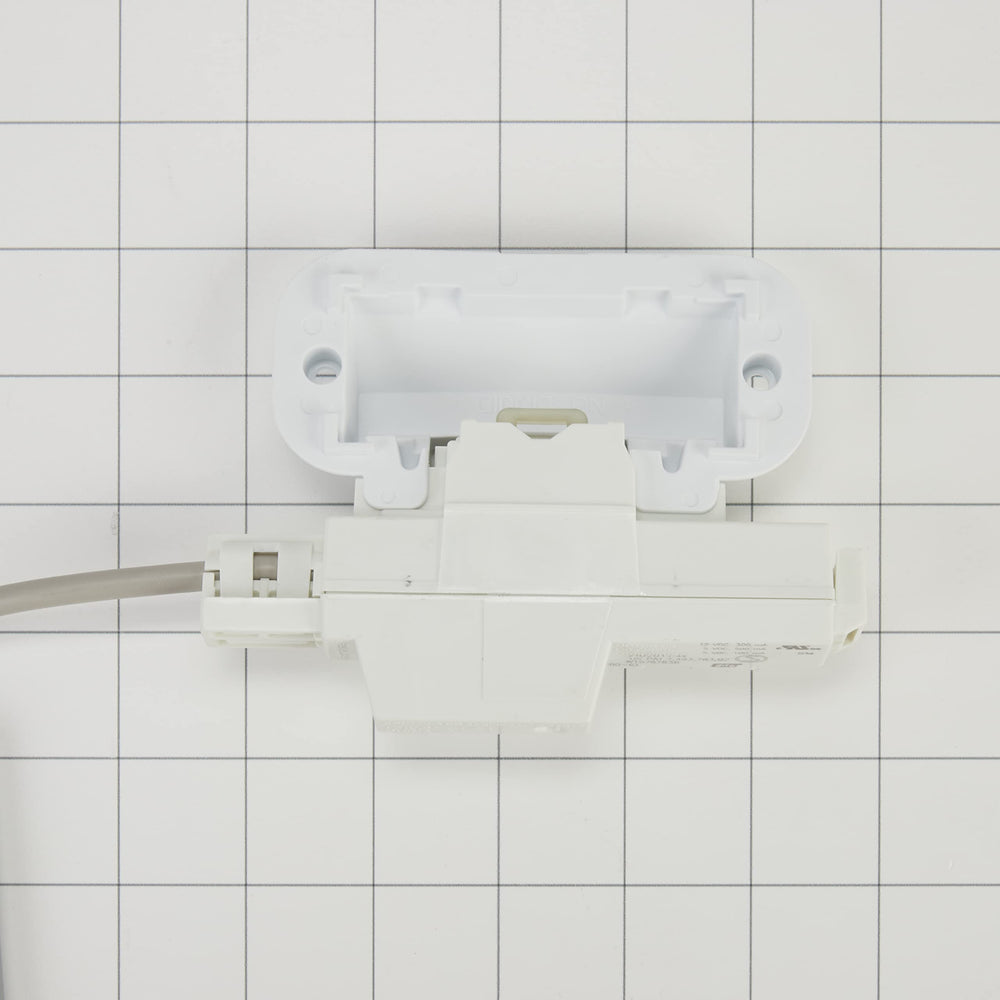 Whirlpool W10810403 lock installed in appliance ensures secure operation.
