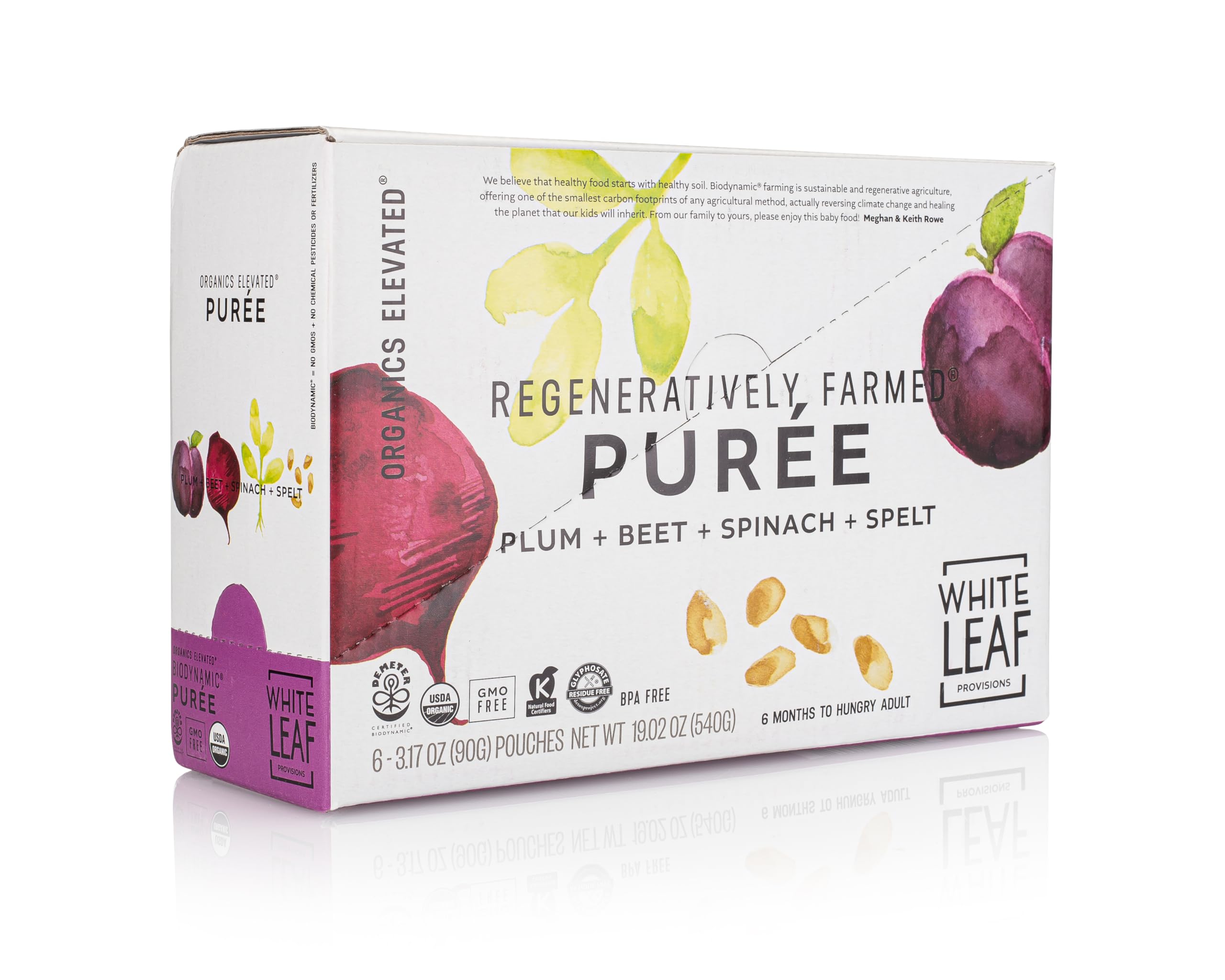 White Leaf Provisions family-owned farm logo signals commitment to quality.