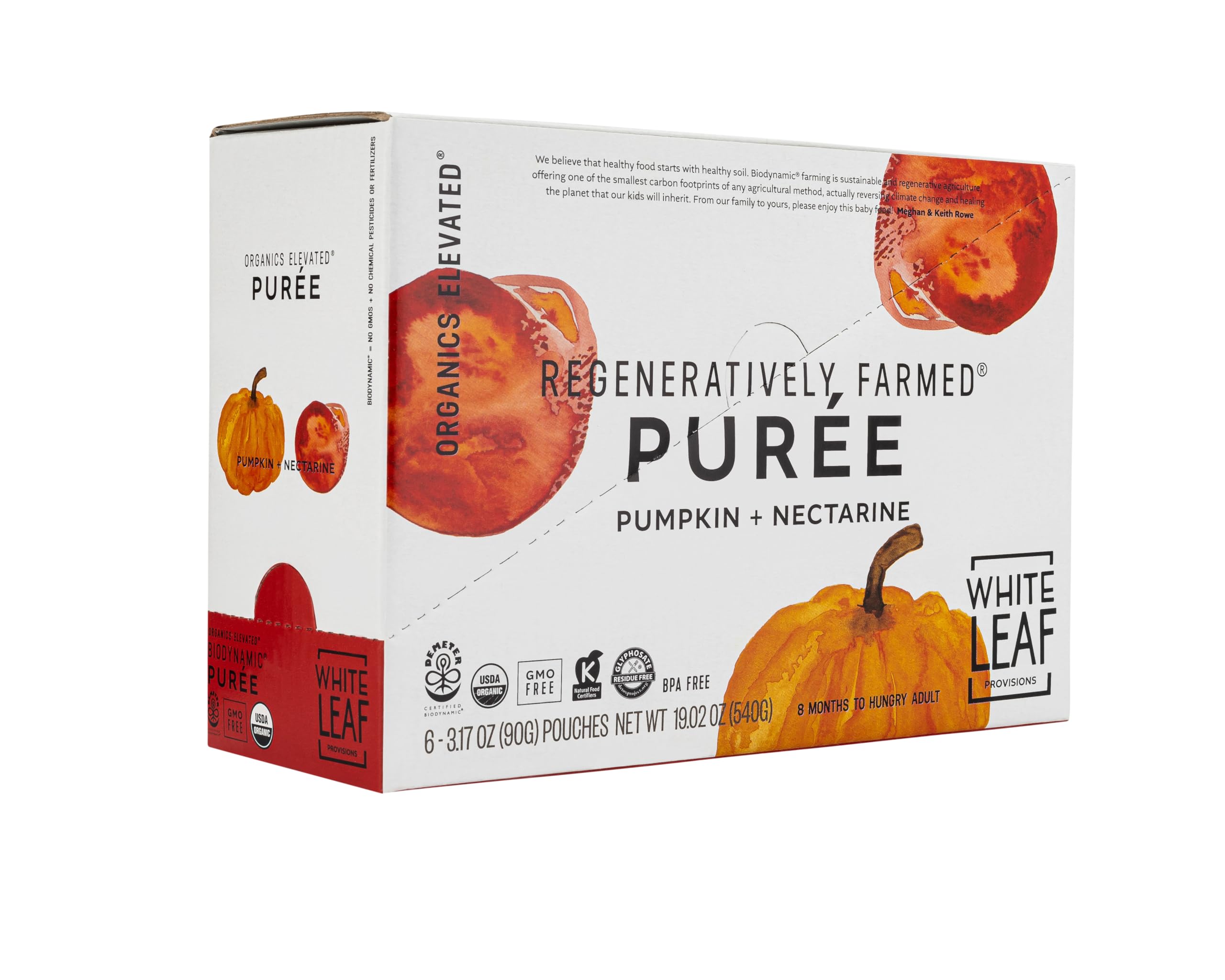 White Leaf Provisions glyphosate-free seal on packaging for trust.