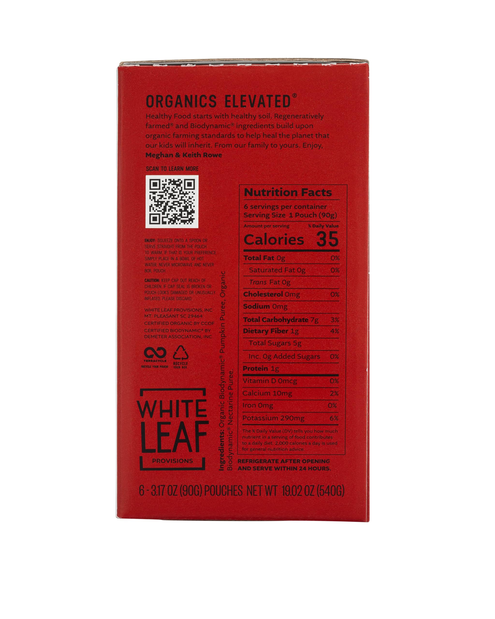 White Leaf Provisions organic-purees pouch closeup showing serve option.