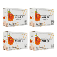 White Leaf Provisions Peach + Oat pouch front view, convenient on-the-go nutrition.