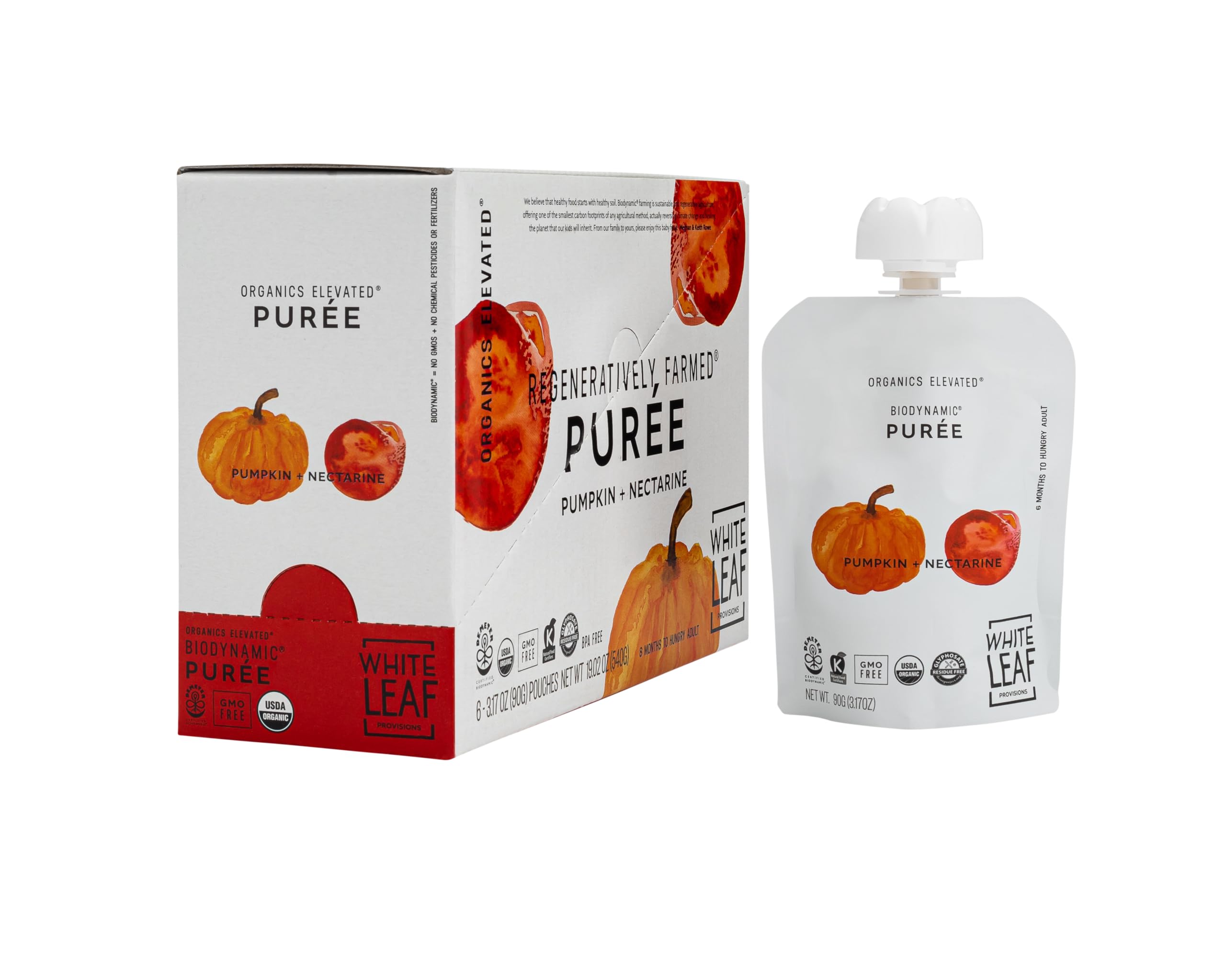 White Leaf Provisions regenerative-farming family-business ethos highlighted on packaging.