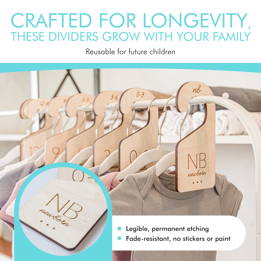 White Loft baby clothes dividers 3-6 months—keeps outfits organized during daily changes.
