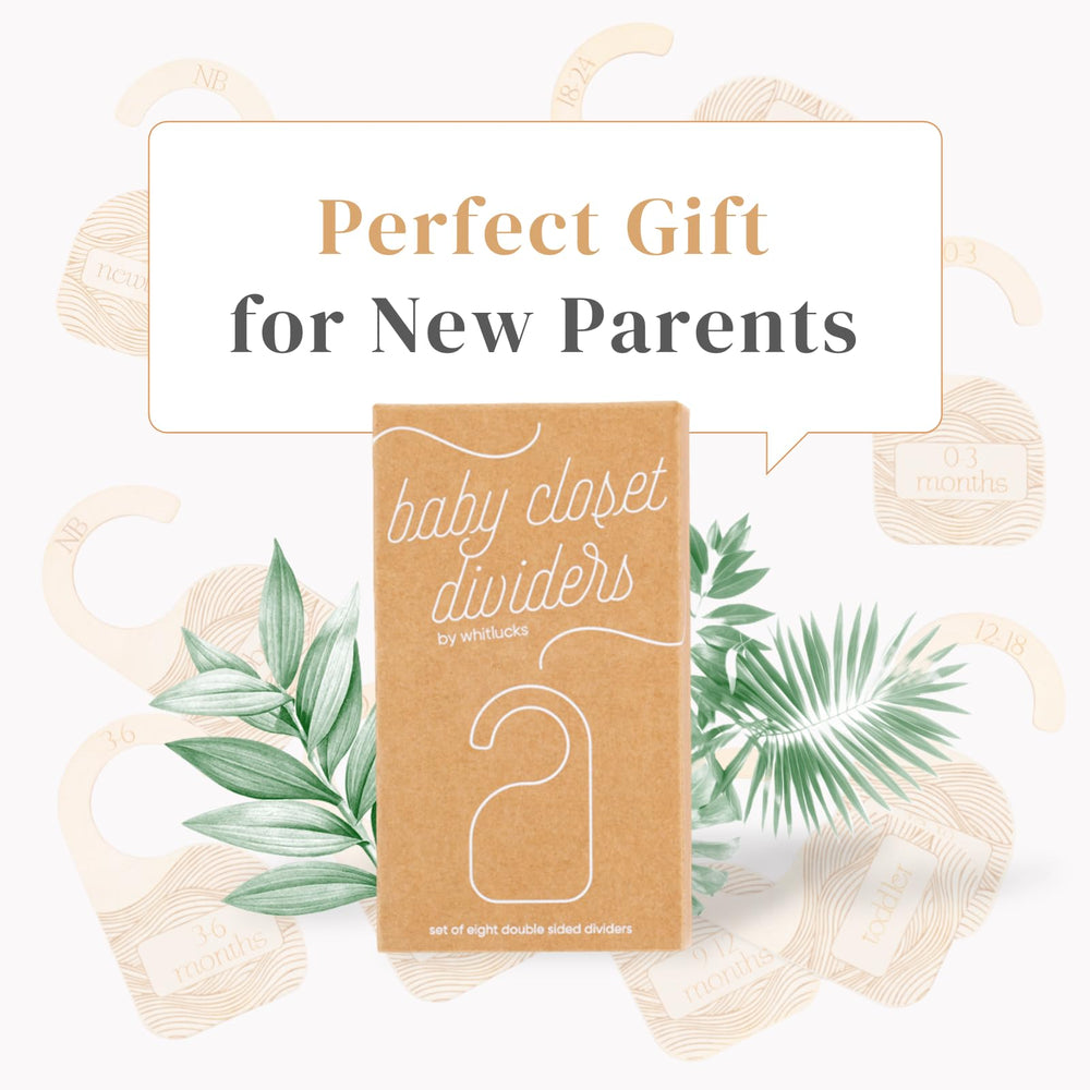 Whitluck's Baby Closet Dividers close-up shows smooth wood finish that protects fabrics.
