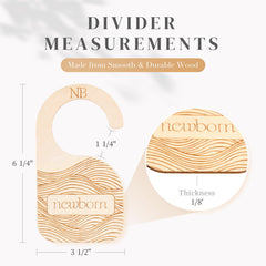 Whitluck's Baby Closet Dividers side view highlights slim profile for standard closets and easy access.