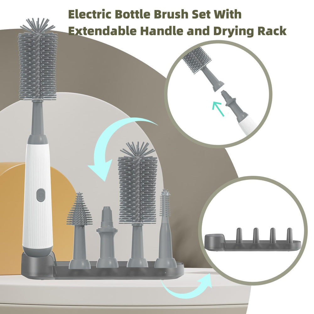 WHNL electric bottle brush drying holder helps keep bottles organized after use