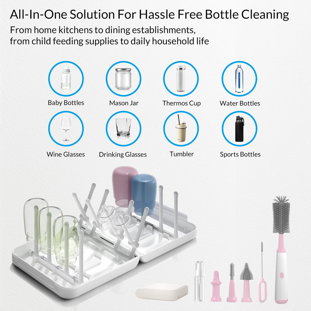 WHNL electric bottle cleaner dual-speed function enables efficient cleaning.