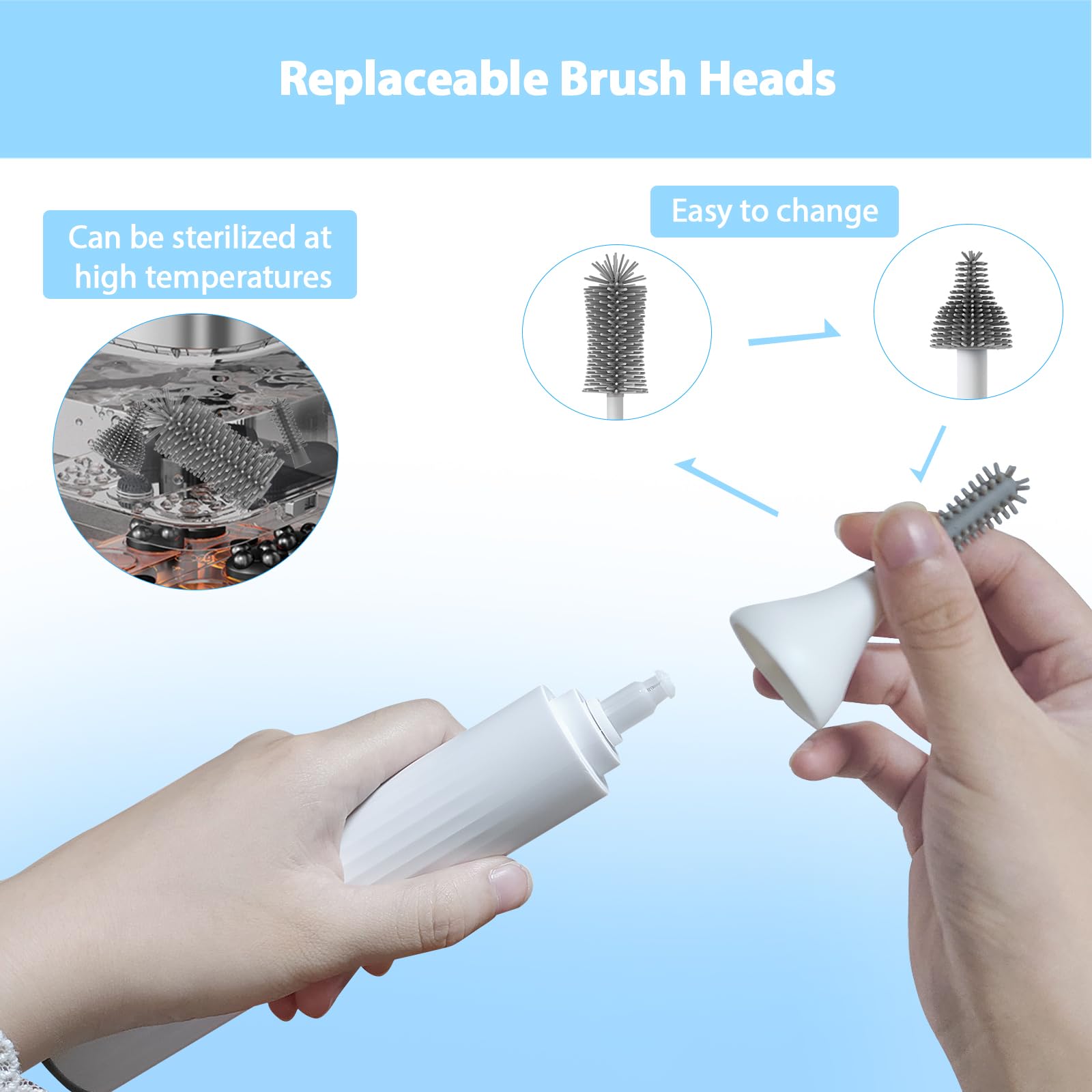 WHNL replaceable brush heads extend set longevity and customization