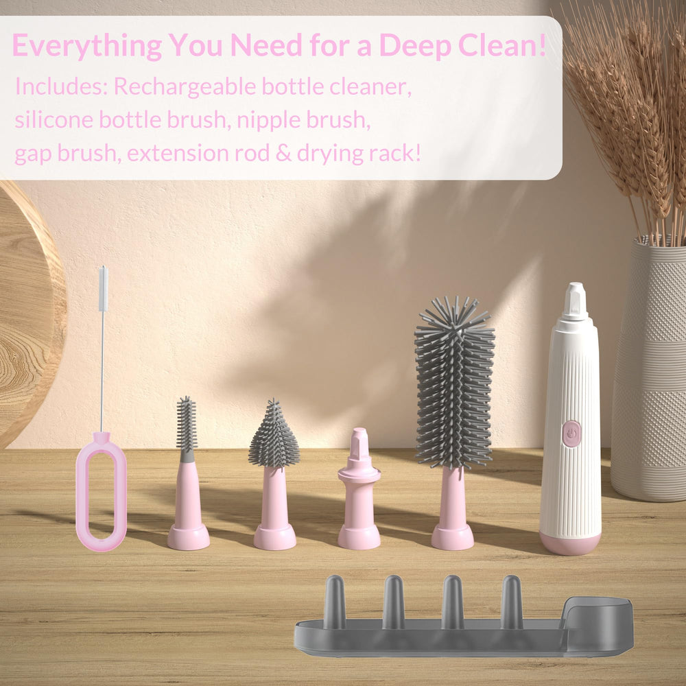 WHNL straw cleaner cleans baby straws to prevent residue buildup.
