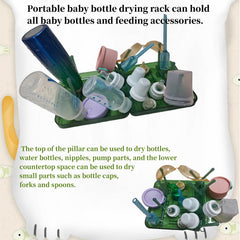 WHNL travel bottle drying rack lightweight build enables easy packing for trips.