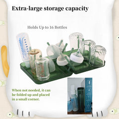 WHNL travel bottle drying rack open area for drying nipples, teats, and breast pump parts.