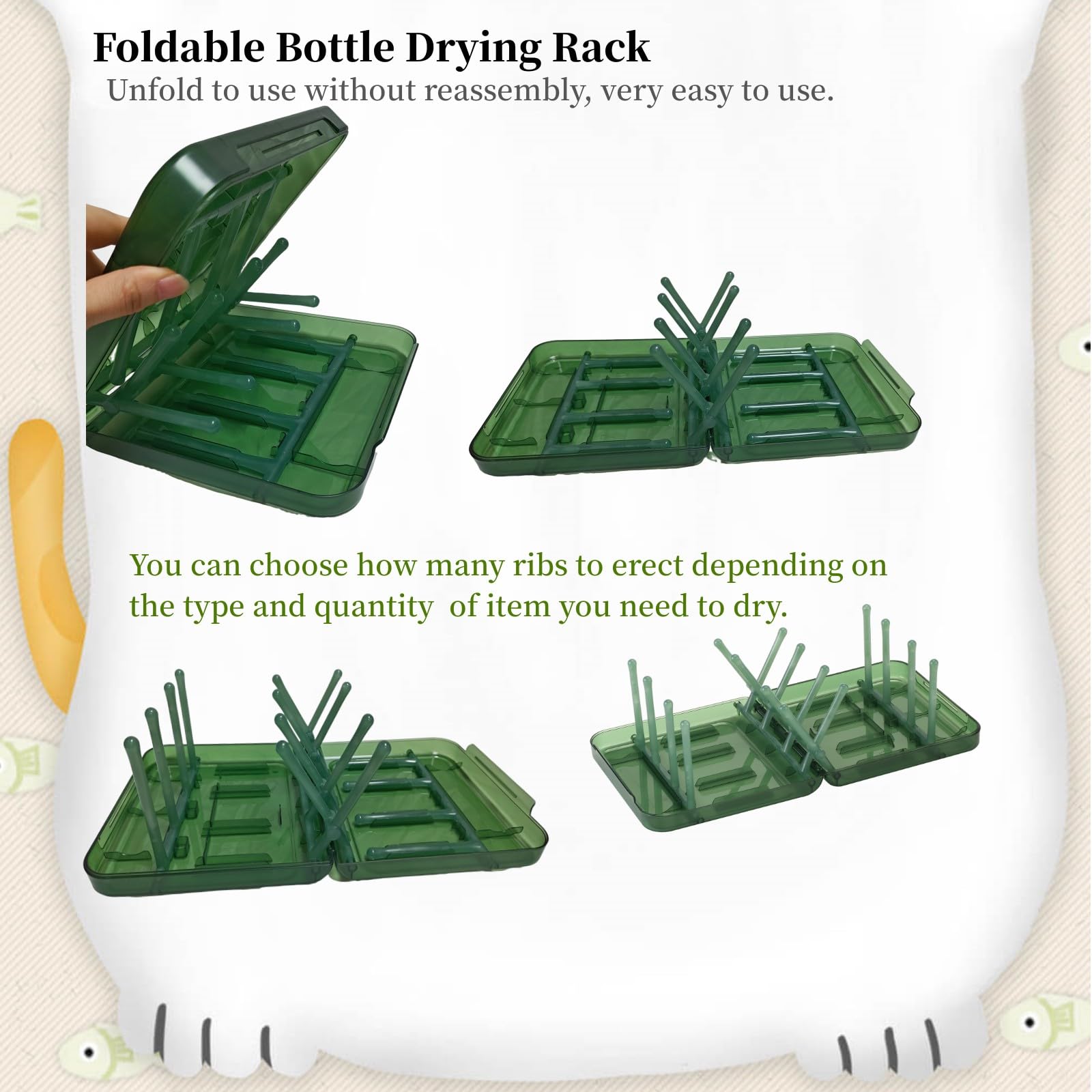 WHNL travel bottle drying rack stable base supports heavy stainless bottles.