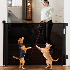WHTOR 55-inch wide retractable gate extended across stairs for wide openings