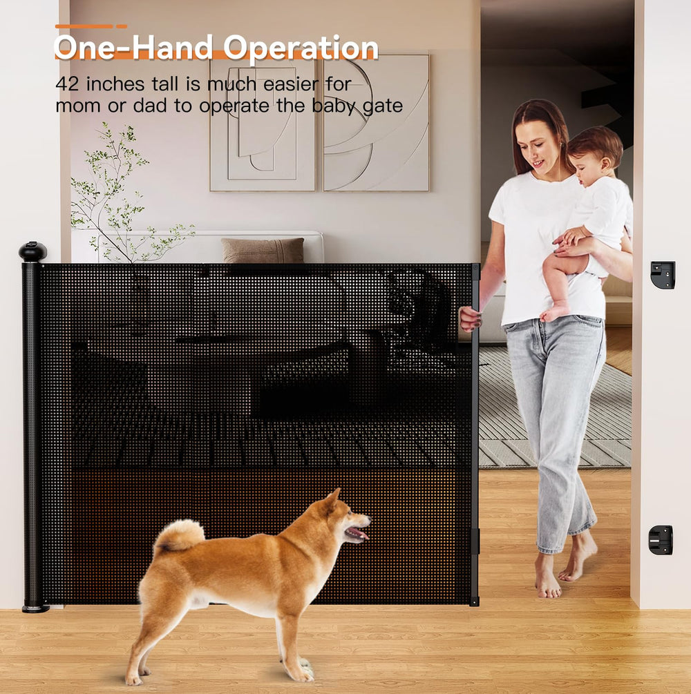 WHTOR retractable gate with child lock ensures safer doorways