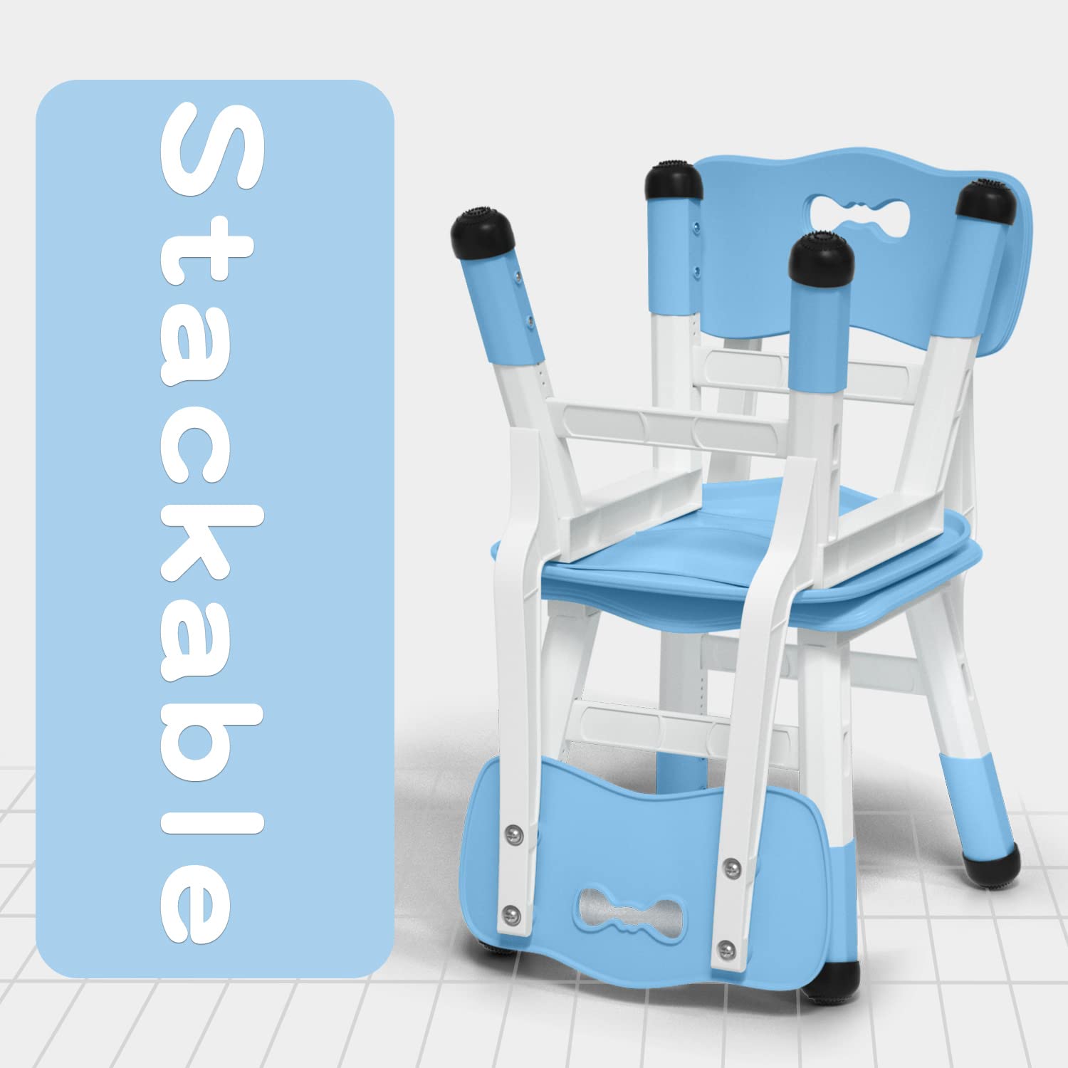WHY TOYS 2-pack blue chairs offer family-friendly seating.