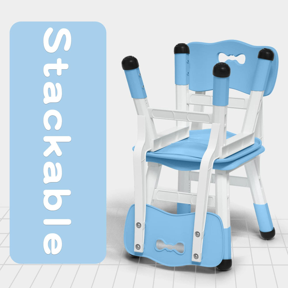 WHY TOYS 2-pack blue chairs offer family-friendly seating.