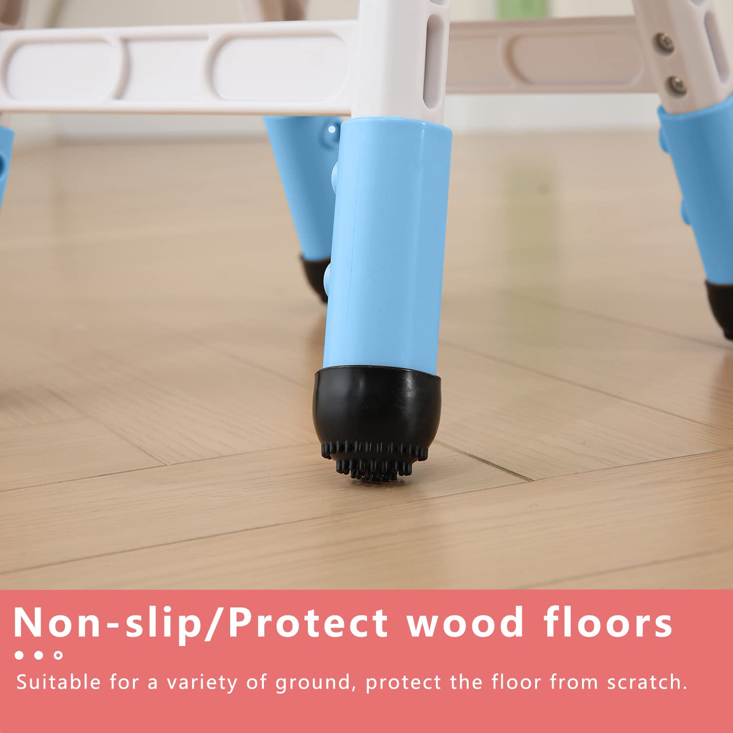WHY TOYS adjustable kid chairs anti-slip feet protect floors during play.