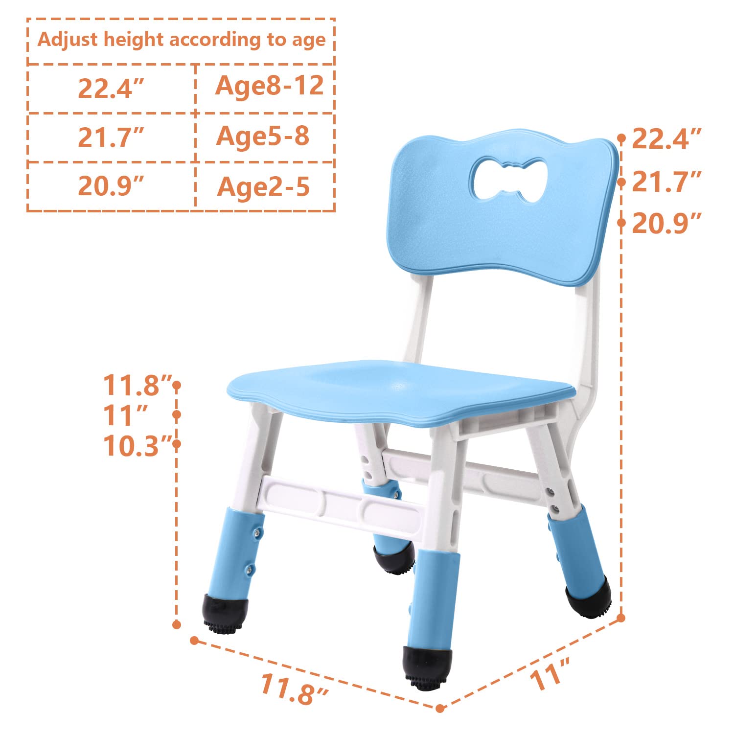 WHY TOYS adjustable kid chairs height settings adapt to growing children.