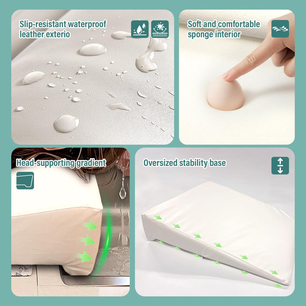 Wibeelee kid-bath-pillow-non-slip-edge demonstrates secure placement on sink.
