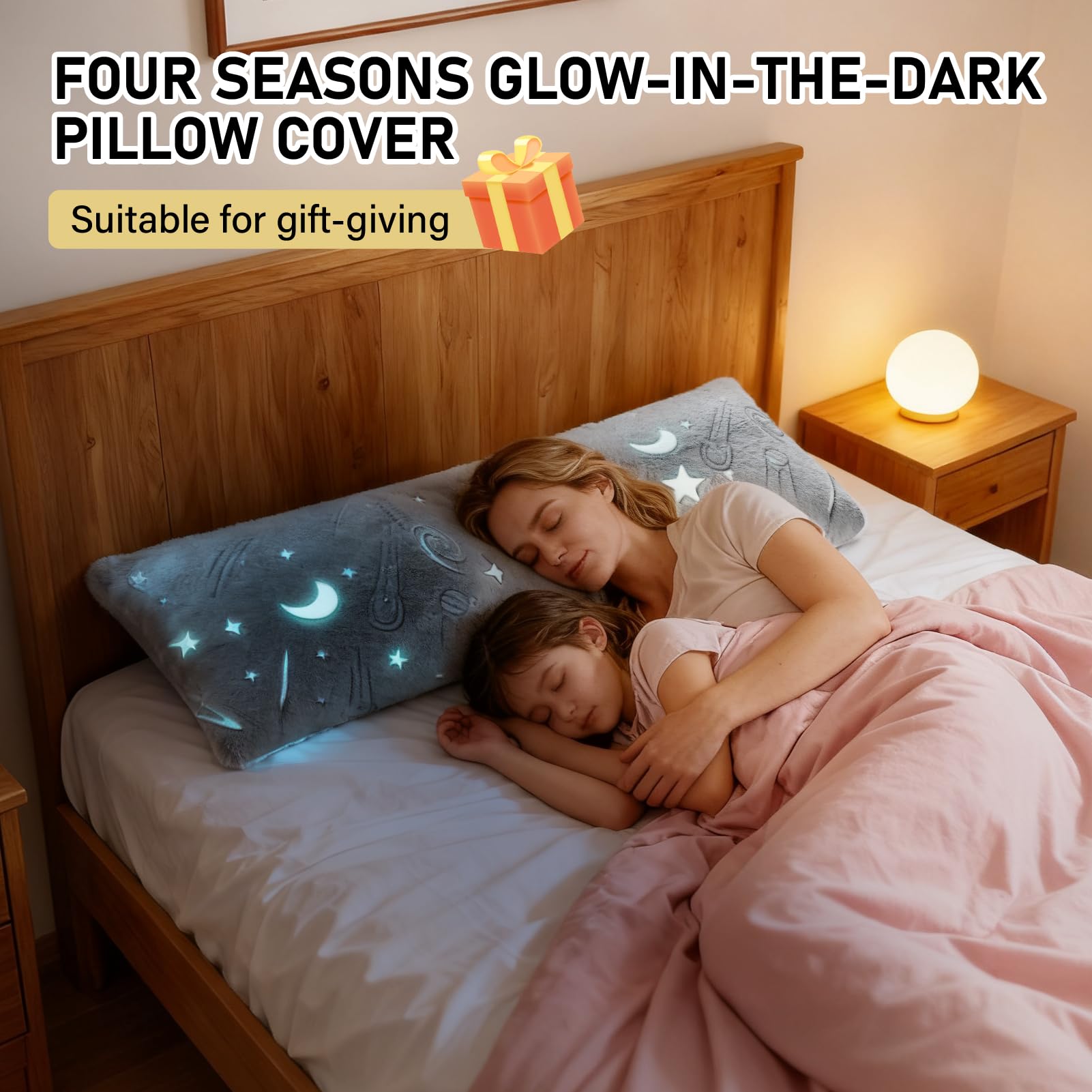 Wibeelee pillow cover in bed arrangement helps create a cozy reading nook.