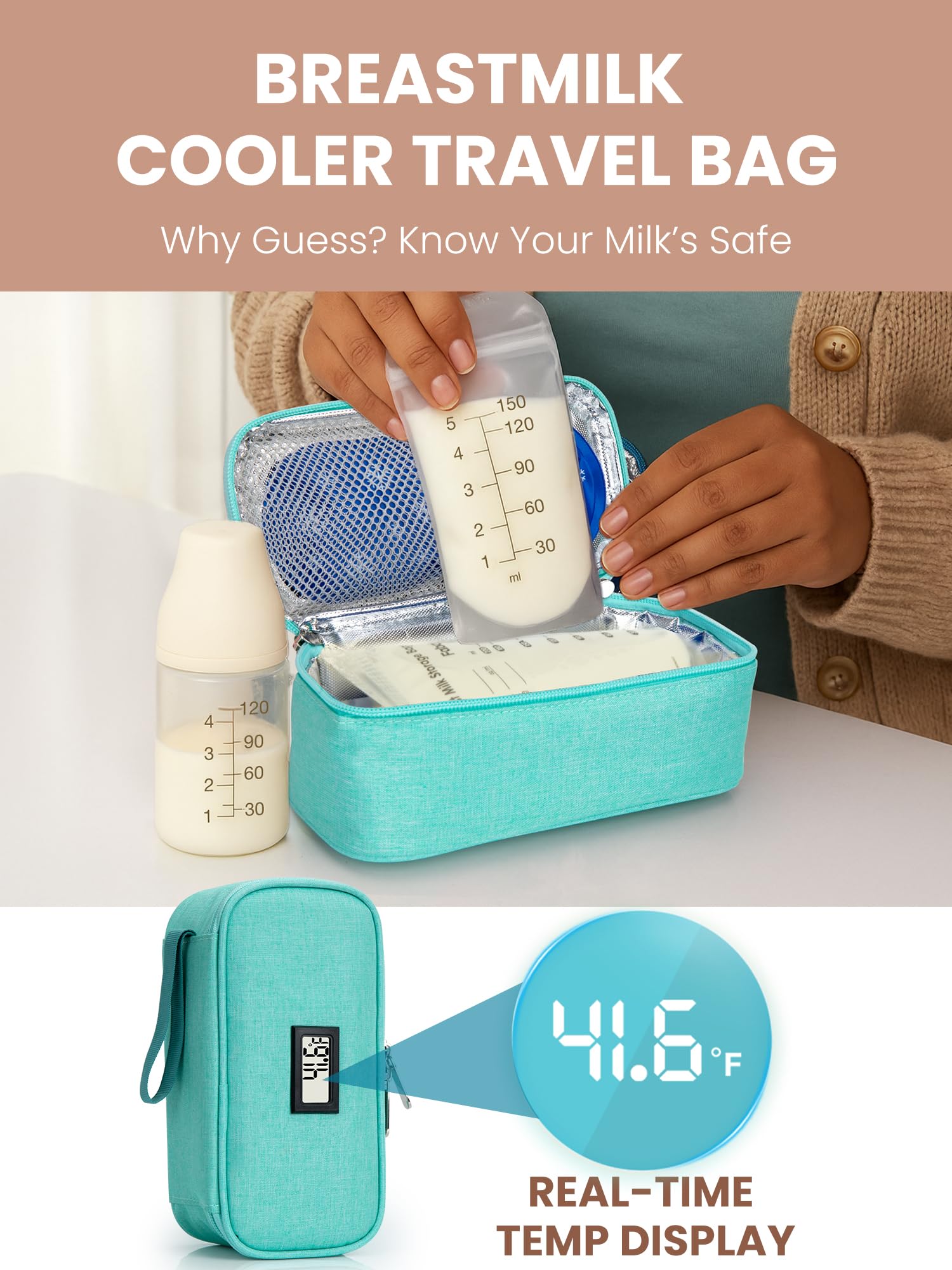 WIBOND cooler bag holds 6 to 8 bags, ideal for busy daycare days.