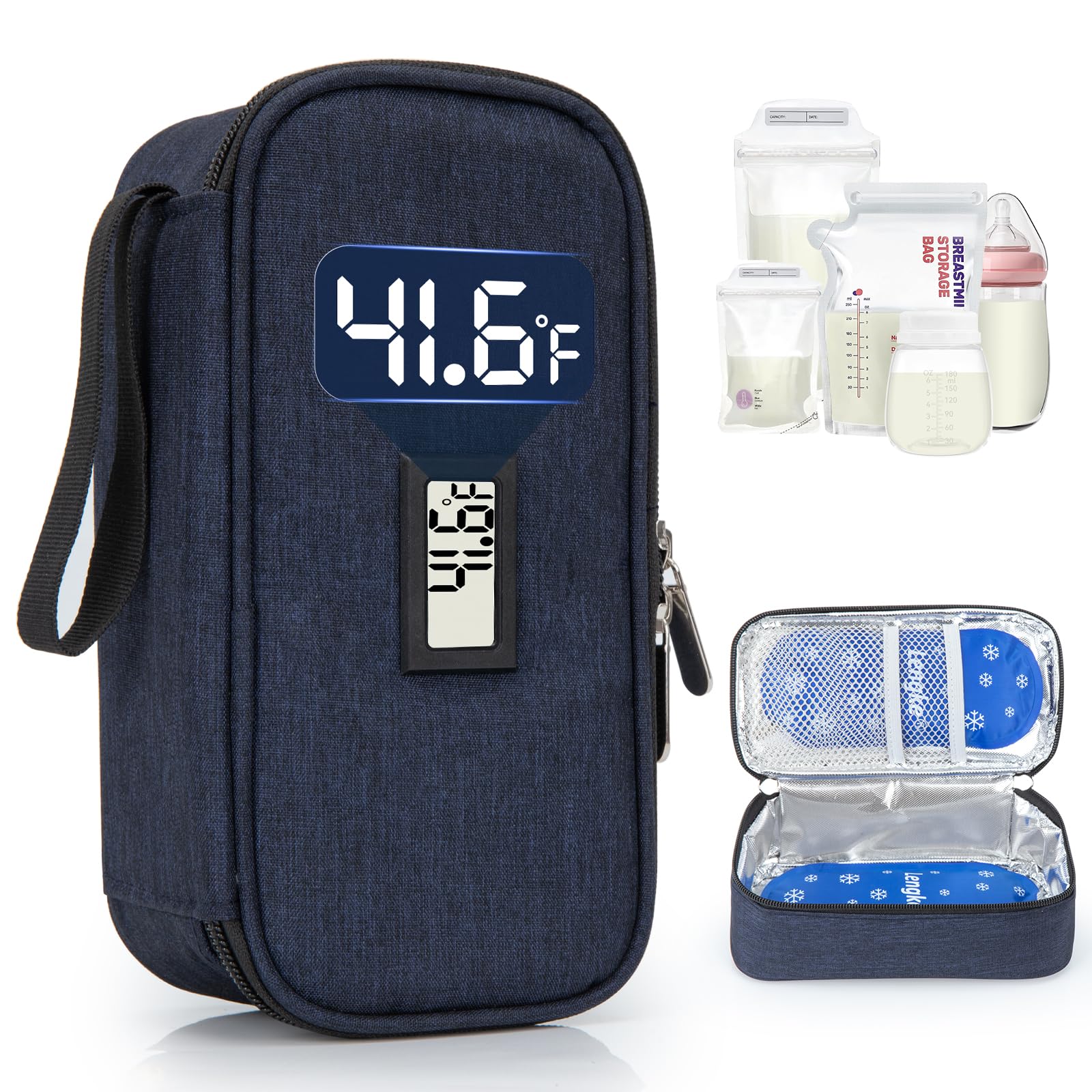 WIBOND breast milk cooler with real-time temp display for on-the-go monitoring