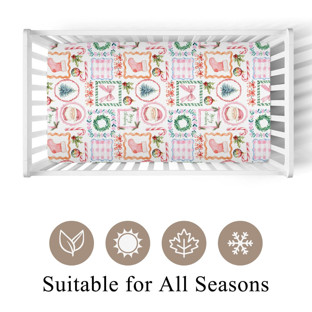 Wicbfdfv pink bows fitted crib sheet showcases charming pattern and safe snug fit for baby.