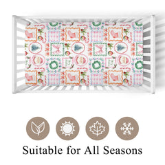 Wicbfdfv pink bows fitted crib sheet showcases charming pattern and safe snug fit for baby.