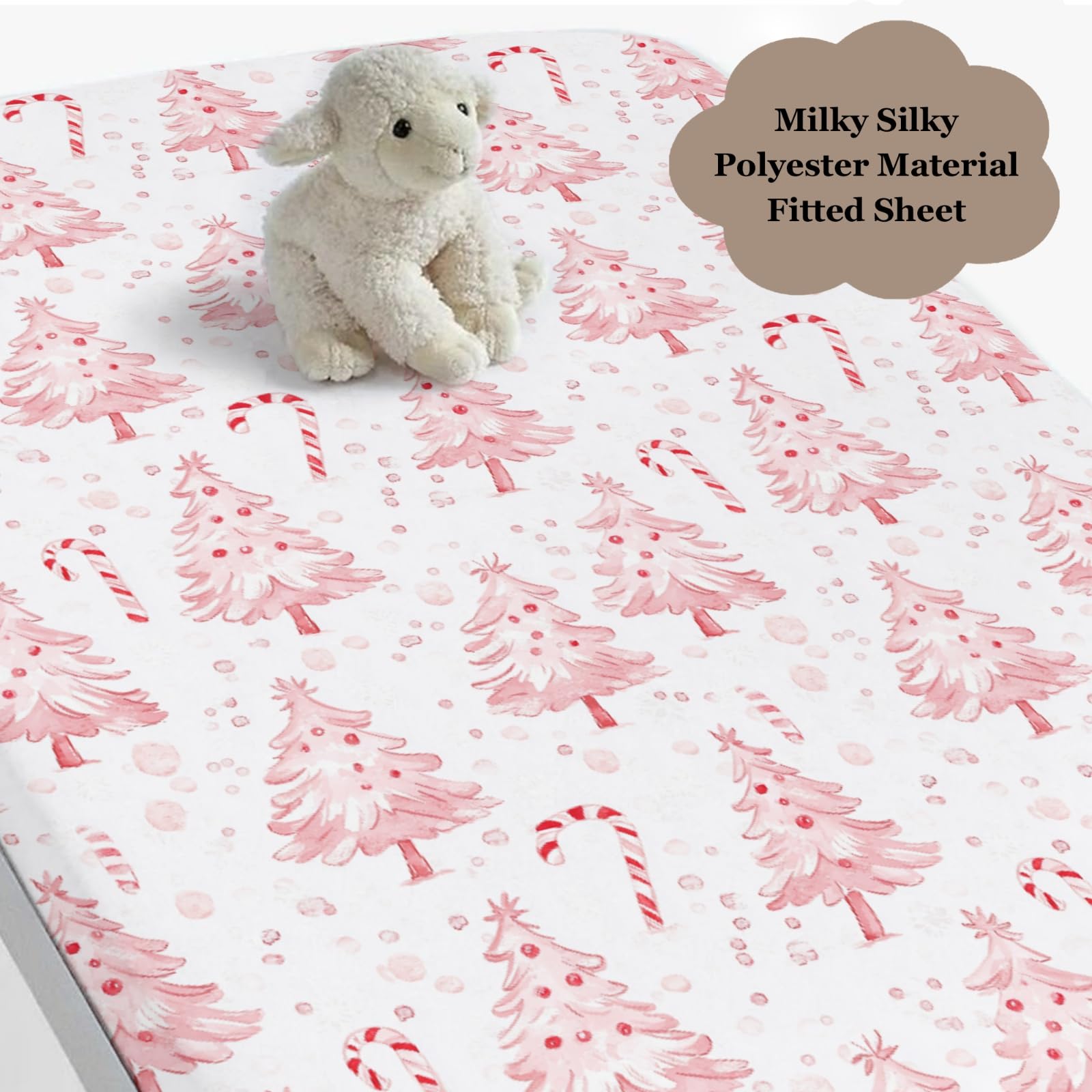 Wicbfdfv soft milky polyester crib sheet closeup highlights silky texture and breathability