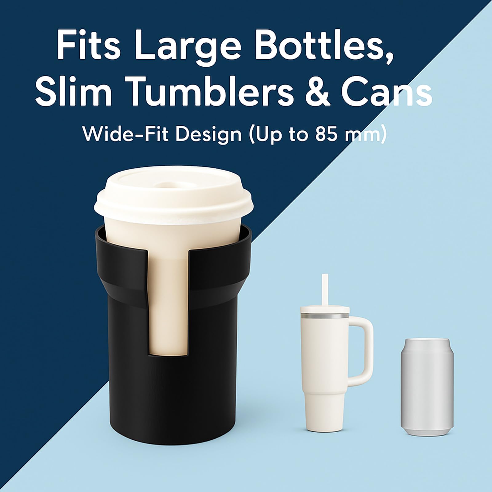 Wide-Fit Cup Holder clip-on remains compatible with Doona car seat and stroller setups.