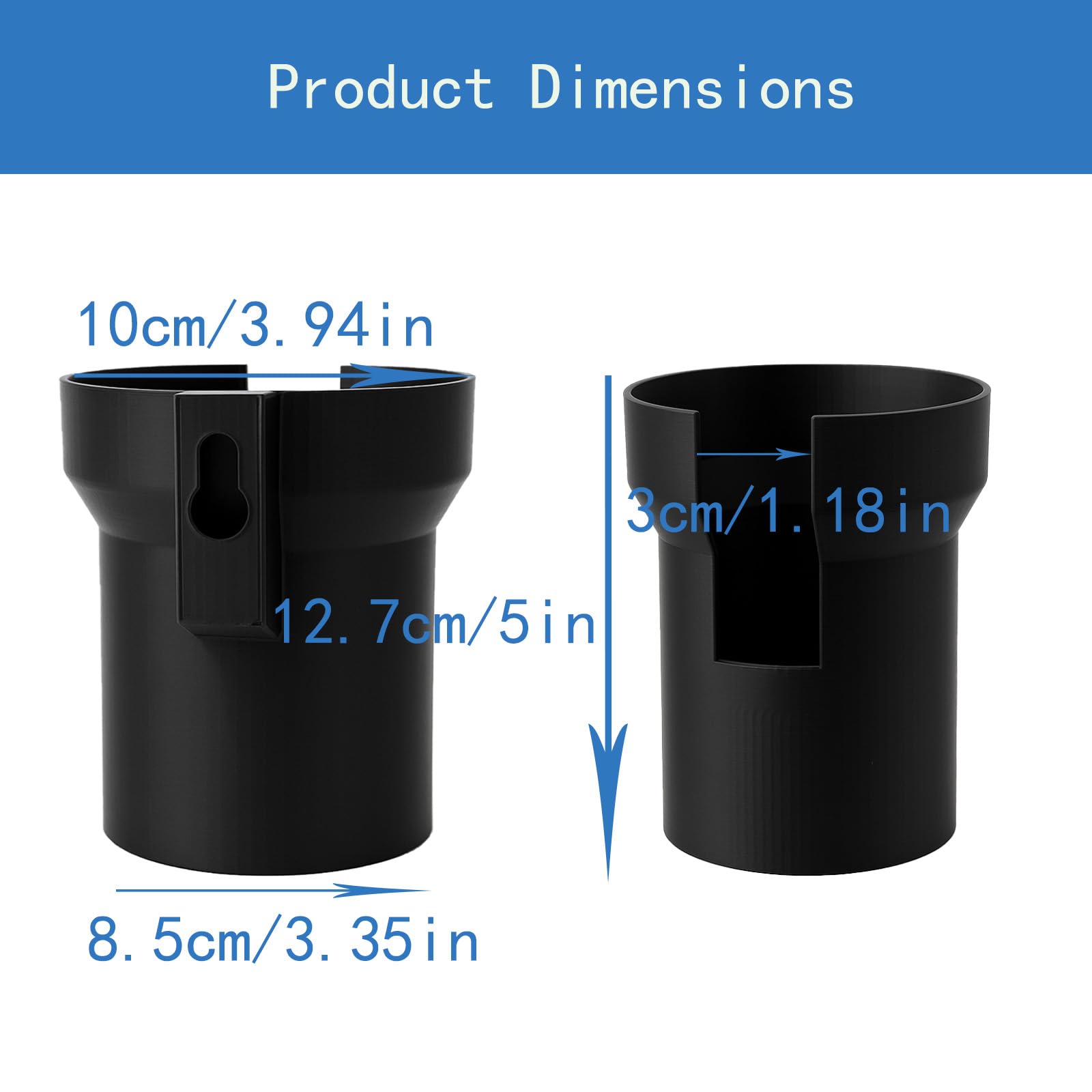 Wide-Fit Cup Holder with deep cup structure stabilizes drinks on uneven pavement.
