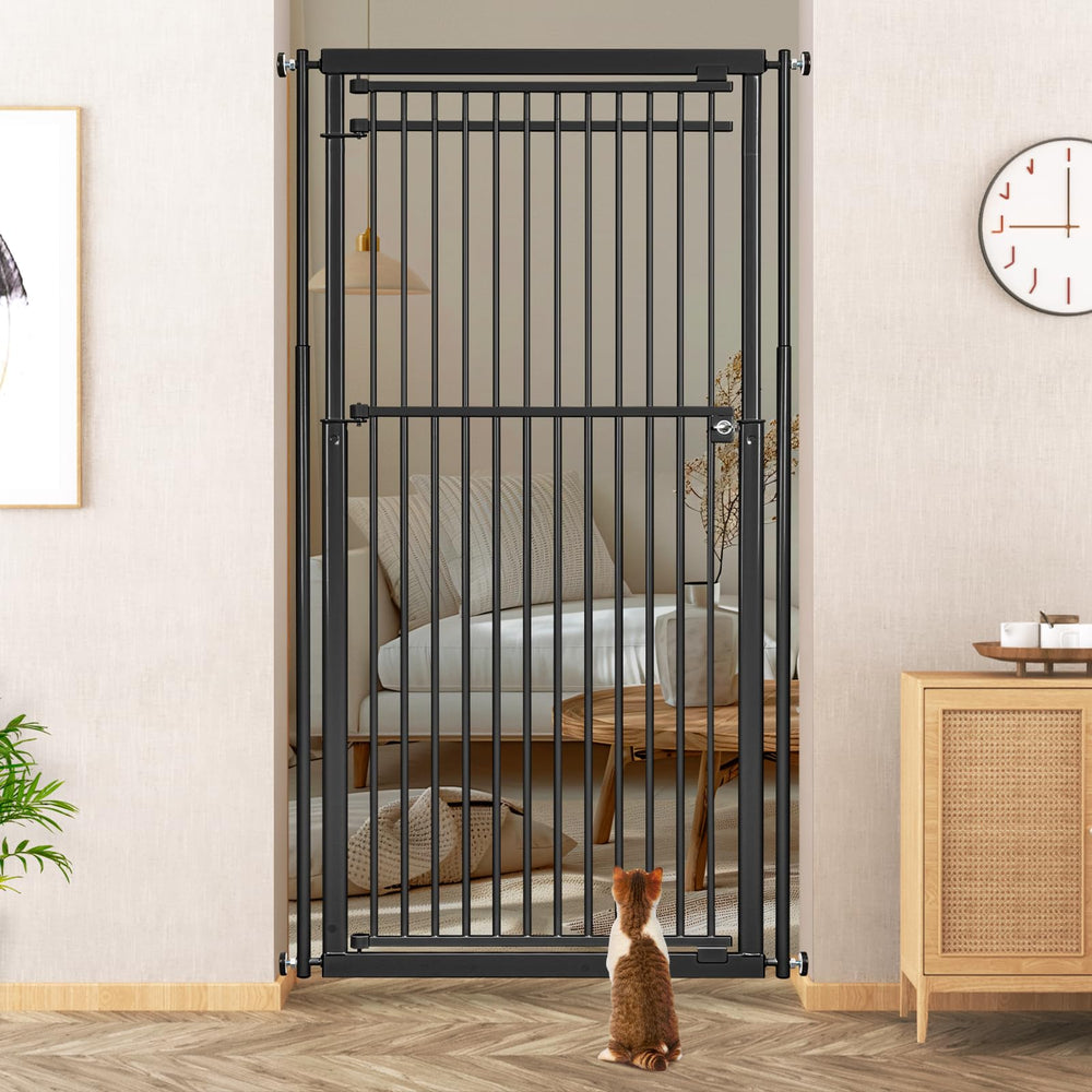 WIDERSAFER 78.8-inch cat gate front view shows tall, secure barrier for stairs