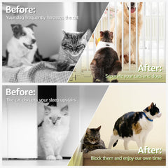 WIDERSAFER cat gate one-hand opening eases daily use.