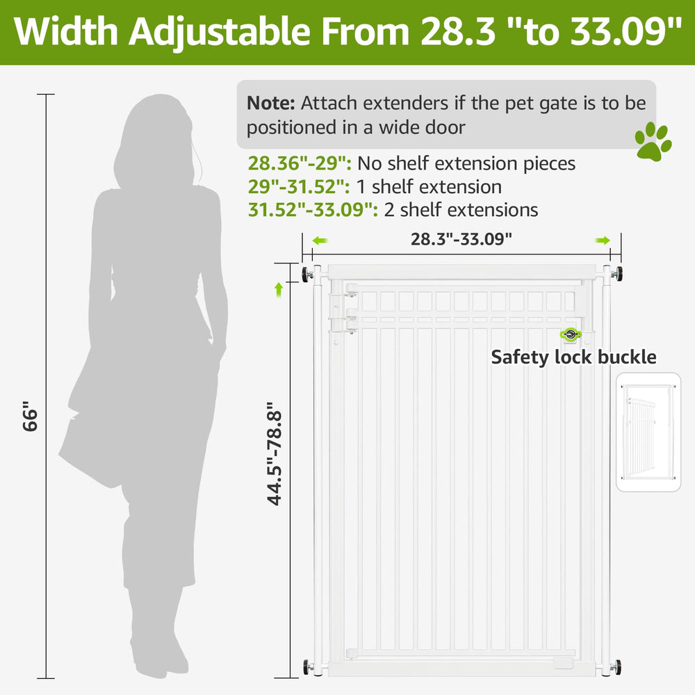 WIDERSAFER stair-use gate fits stairs and doorways with style.