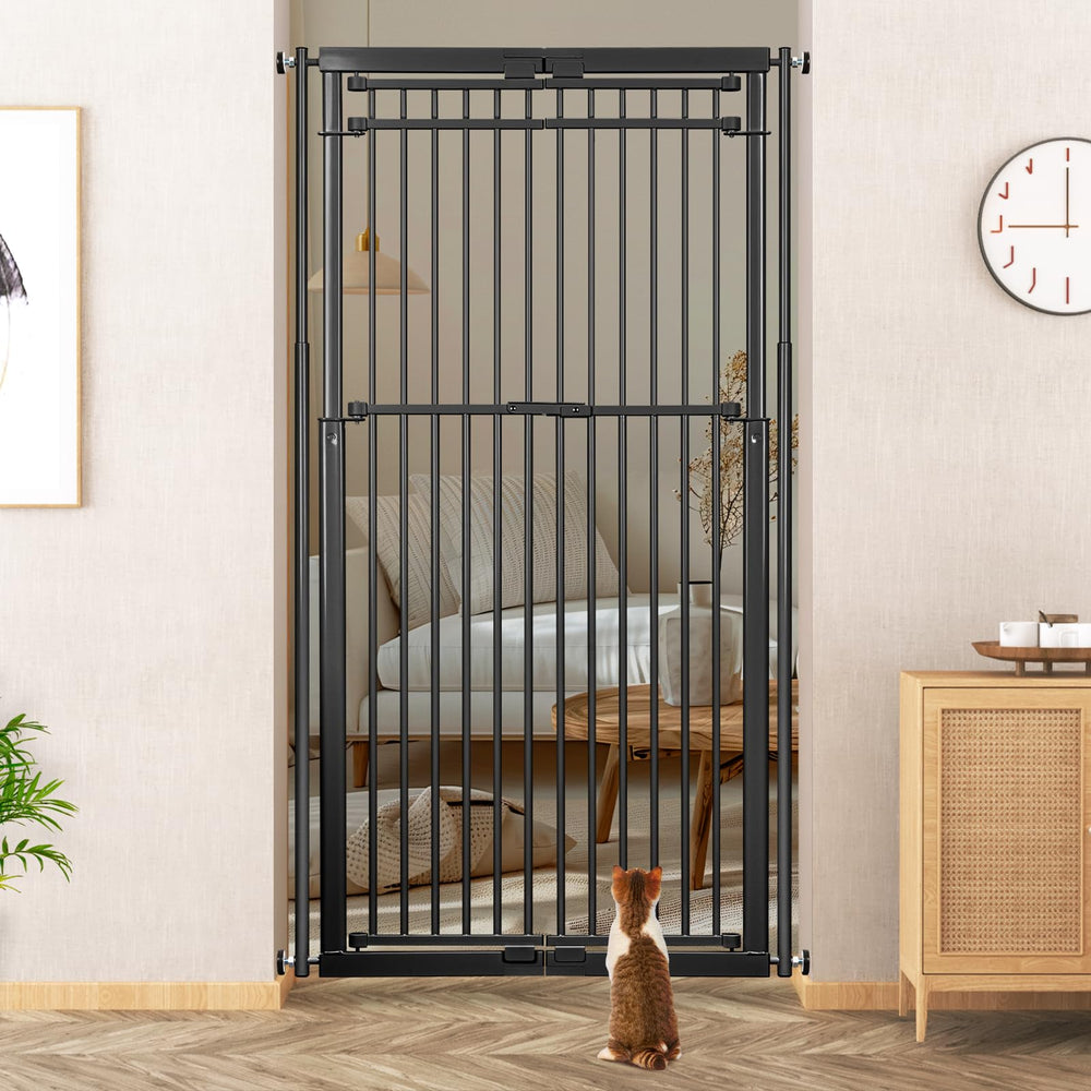 WIDERSAFER cat-gate-tall-adjustable-height enables secure stair fit and height customization